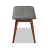 Baxton Studio Flora Dark Grey Upholstered Oak Finished Wood Dining Bench 157-9351